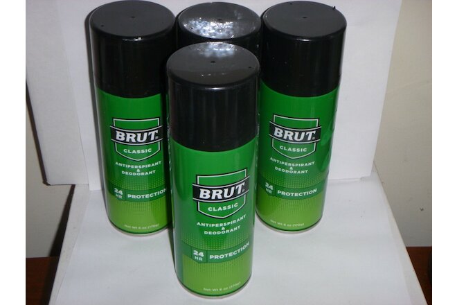 (4 pack) Brut Anti-perspirant Deodorant Spray, Classic 6 Oz each