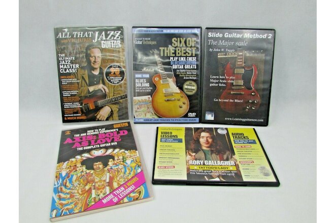 Lot Of 5 How To Play Guitar Dvd's Mixed Lot of Guitar DVD & Guitar Techniques