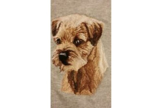 Embroidered Short-Sleeved T-shirt - Border Terrier BT3415 Sizes S - XXL