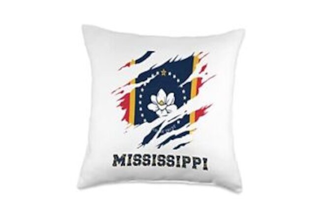 Mississippian Local Magnolia Southern State Flag Mississippi Throw 18x18