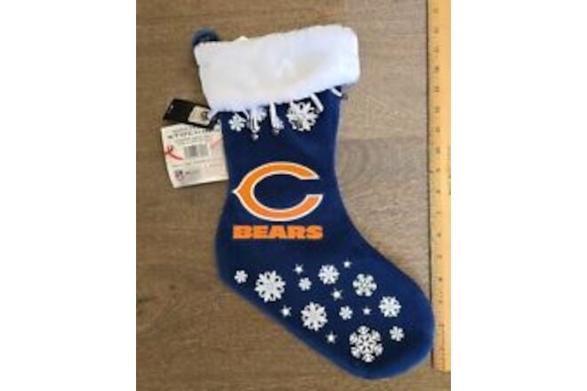 NFL Chicago Bears Logo Christmas Team Stocking W Bells See All Pics And Descript