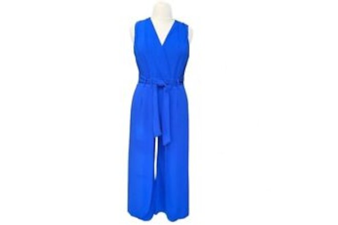 Shelby And Palmer Jumpsuit Women's Overall Romper Overlap Slits(blue) size 6
