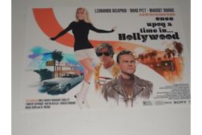 Once Upon a Time in Hollywood Tarantino UK Poster Promo 19"x13" Brad Pitt