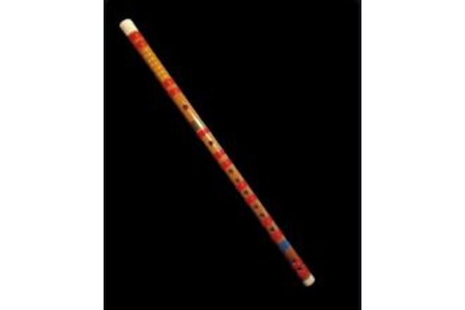 F Key Bamboo Flute Traditional Chinese Musical Instrument Red - Handcrafted