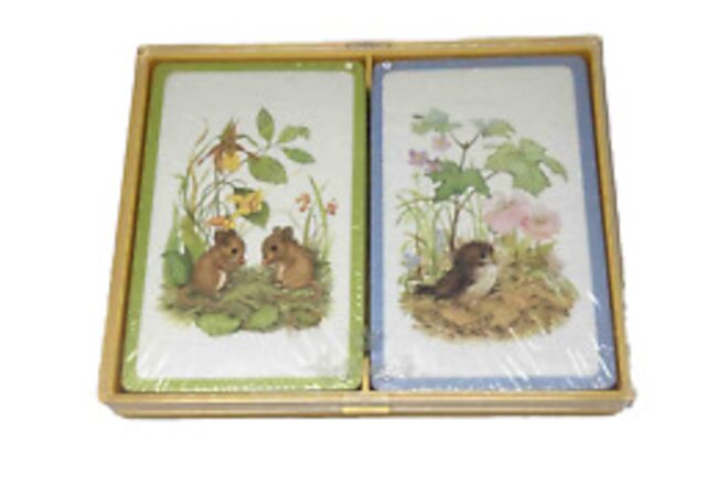 vintage Hallmark "Forest images" bridge playing cards baby mice bird new sealed