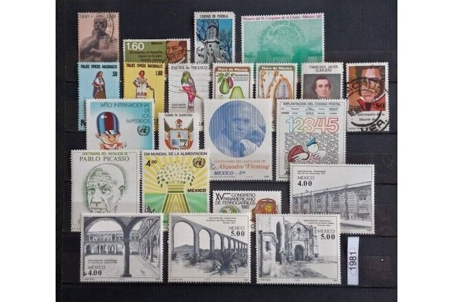 Mexico 1981 22 Stamp lot all different used as seen, combine shipping