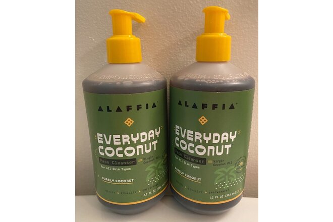 2x Alaffia Everyday Coconut Face Cleanser, 12 fl oz each, All Skin Types 2/23