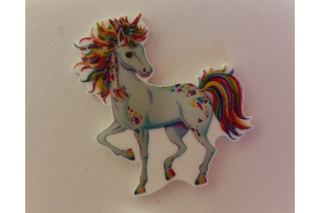 Flat Back Resins (2 For $1.50) Unicorn Horse Pony Resin, Rainbow Mane & Tail