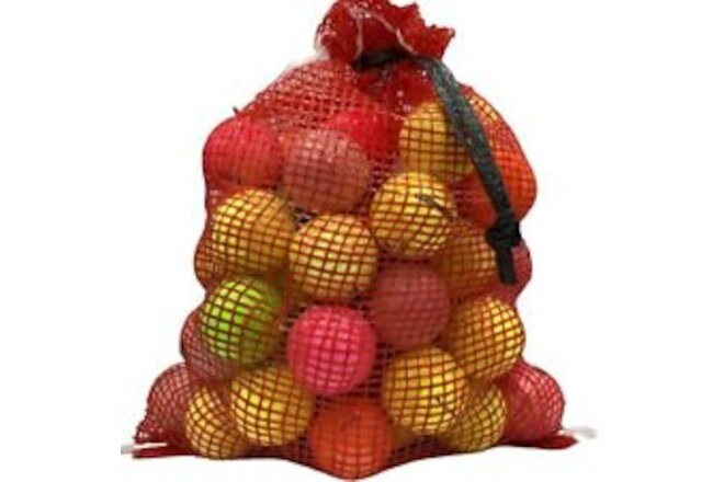 72 Colored Used Golf Balls in Mesh Bag 3A/2A Condition