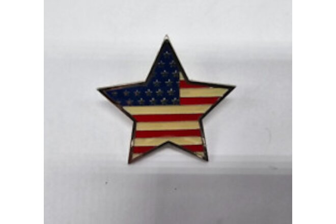 PATRIOTIC STAR USA FLAG LAPEL PIN BADGE 1 INCH