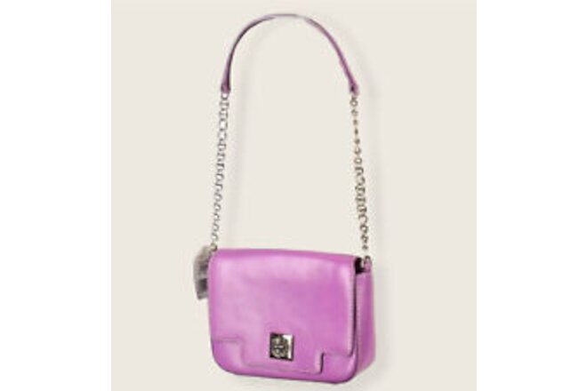 NEW Kate Spade Womens Purse Purple Leather Shoulder chain handle 8”x6”x2” $398