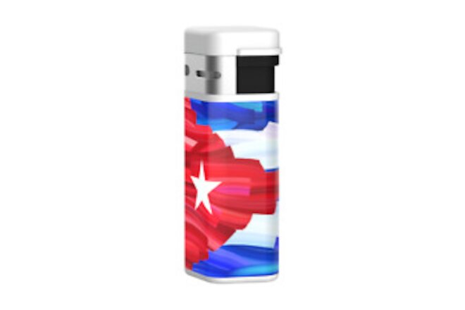 Triple Torch Lighter, Art by Charlie Turano III, One Nation Series, Cuba Flag