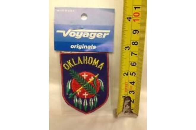 Deadstock Vintage 70s Voyager Oklahoma Indian Souvenir Embroidered Patch