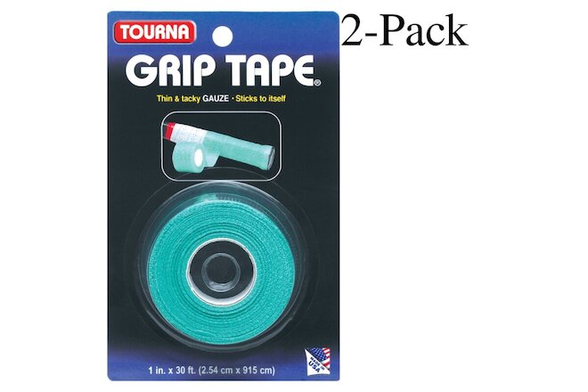 Tourna Grip Tape 1 inch x 30 feet, Green (Pack of 2)
