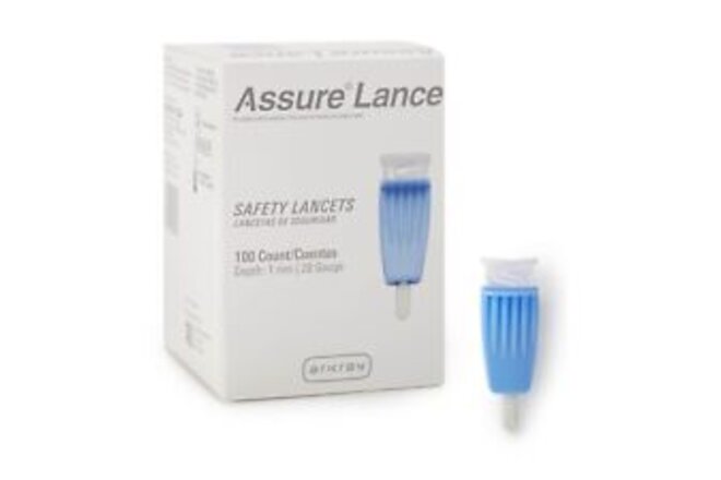 Assure (980128) Low Flow Safety Lancet 28 Gauge Needle 1.0 mm Depth, 100 Ct