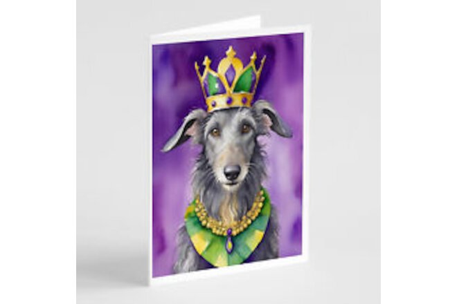 Scottish Deerhound King of Mardi Gras Cards Envelopes Pack of 8 DAC4880GCA7P