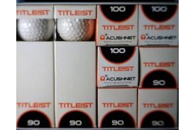 2 Dz Brand NEW Titleist ACUSHNET 90 100 Golf Balls 24 FACTORY BX VINTAGE Ball LT