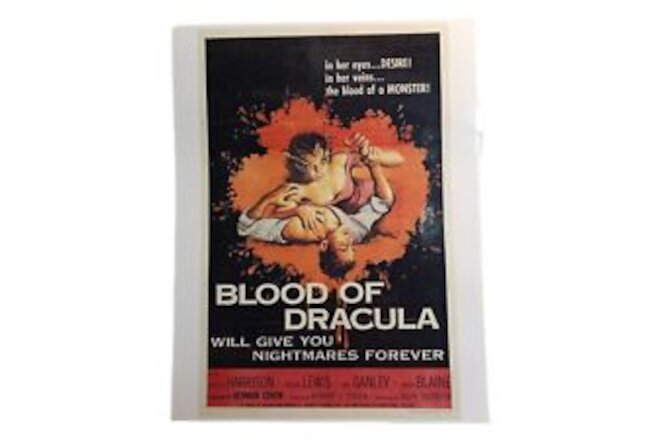 Blood of Dracula (1957) 7"x11" Laminated Mini Movie Poster Print