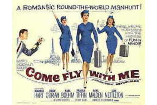 Come Fly With Me Movie Poster 22x28 Half Sheet Dolores Hart Hugh OBrian