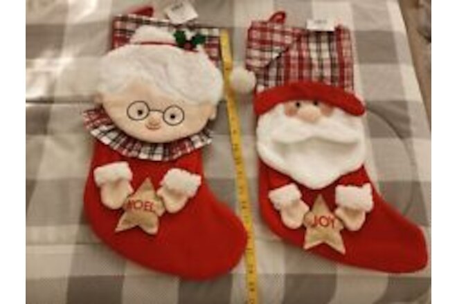 Santa Clause And Mrs. Clause Christmas Stocking Lot