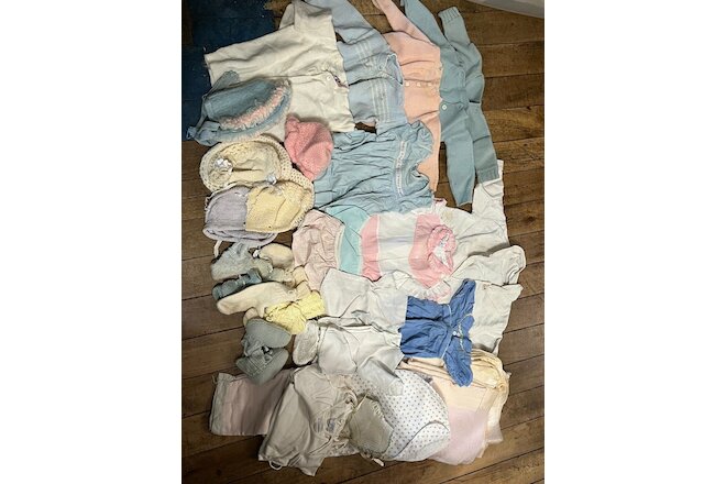Vintage Lot of Baby Clothes for Dolls or Cutting Used