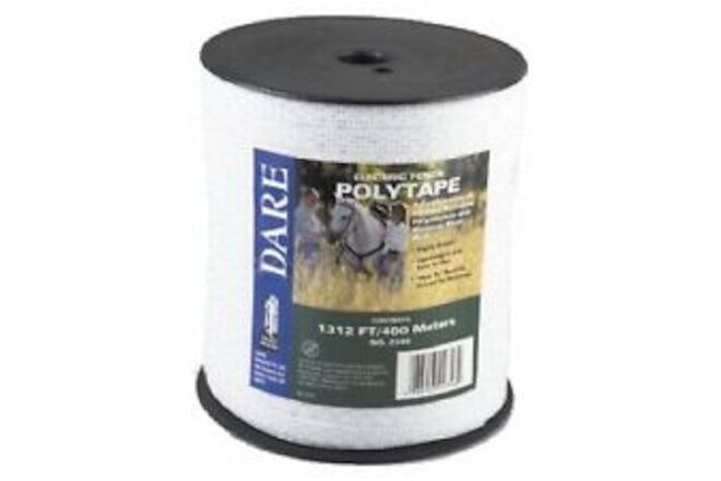 Electric Fence Tape,White Poly & 5-Wire Stainless Steel,.5-In.x1,312-Ft. -2346