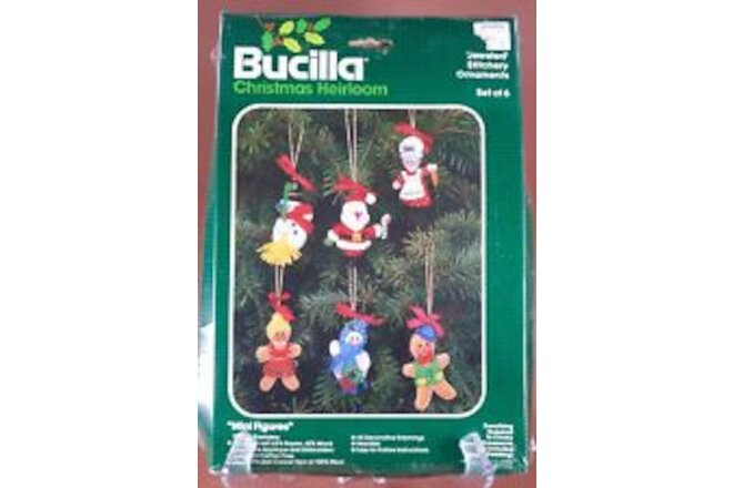 Bucilla Christmas Heirloom Mini Figures Stitchery Ornaments NIP 48786