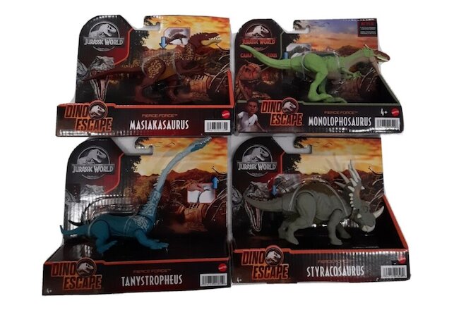 Jurassic World Dino Escape Fierce Force Dinosaur Toy 4 Pack BUNDLE