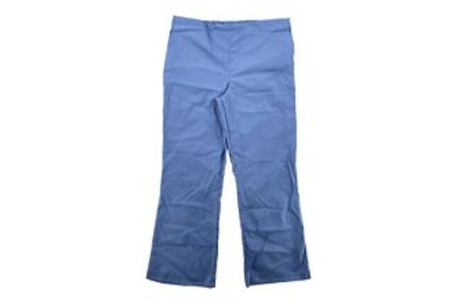Landau Women Pants L Ceil Blue Essentials Relaxed Fit 2-Pocket Flare Scrub 8335