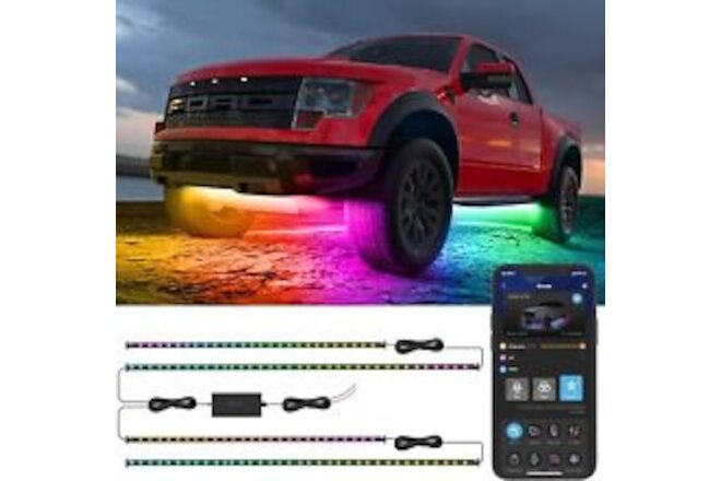 Underglow Car Light 4 pcs Smart LED App Control Music Modes 16 Million Color SUV