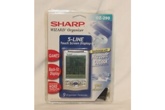 Sharp Wizard Organizer OZ-290 New In Package 5 Line Touch Screen 1MB Memory