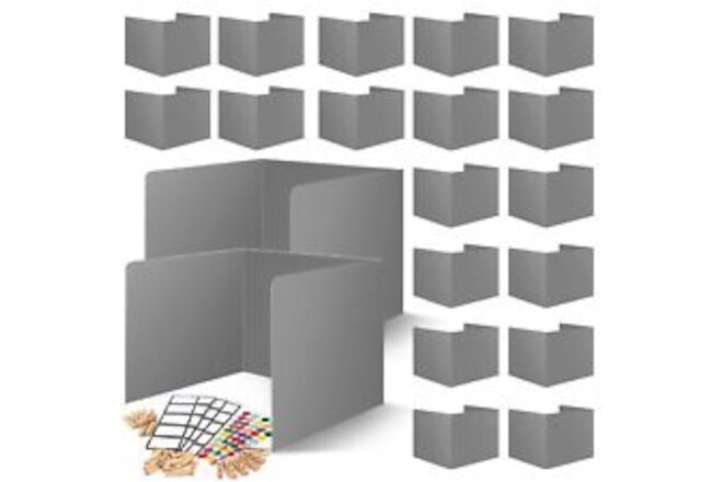 20-Pack Desk Dividers for Students - Durable & Waterproof Plastic Privacy Shi...