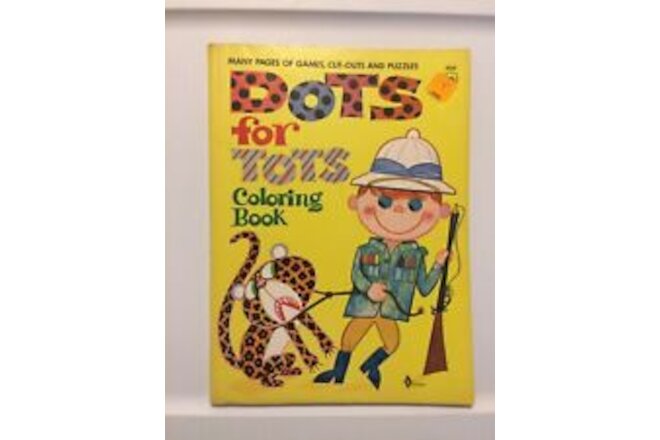 Vintage Waldman 1964 Dots For Tots Coloring Book Games, Cut-Outs, Puzzles Unused