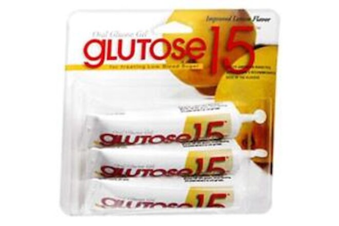 Glutose 15 gm Oral Glucose Gel, One Dose Tube with Lemon Flavour - 3 Ea