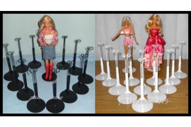 2 dozen 24 Kaiser Doll Stands for BARBIE Monster High 12 BLACK & 12 WHITE