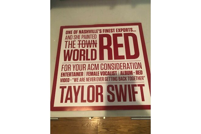 TAYLOR SWIFT Rare Limited Edition Red Vinyl 2LP 2012 RED ACMA BIG MACHINE PROMO