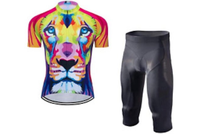 Men'S Bike Clothing Set Cycling Jerseys Road Bicycle Shirts Kit + Bib Shorts Qui