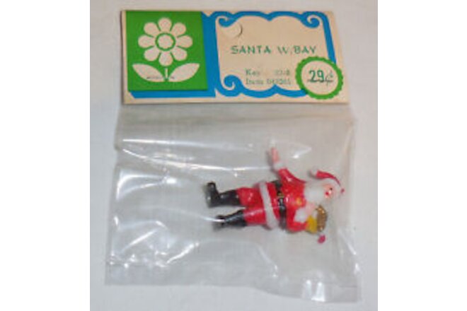 1 Santa W/Bay Figurine SmallFrank's Christmas Decorations  Package VTG