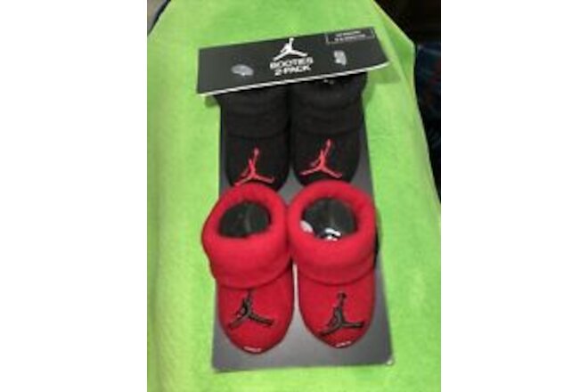Nike Air Jordan Baby Booties 0-6 Months Shower Gift Black Red NWT🔥