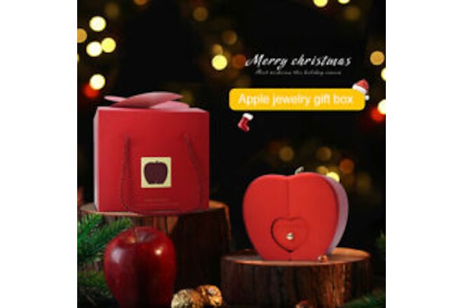 Apple Shaped Jewelry Gift Box Double-Open Jewelry Storage Box Red Birthday cak