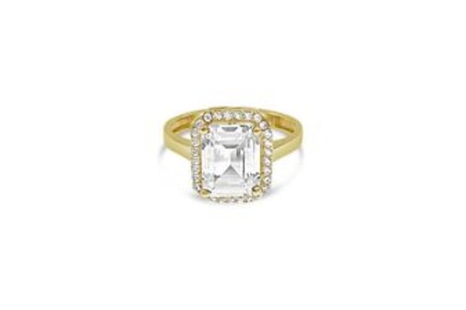 14k Gold Engagement Square Ring Cz Band Size 7