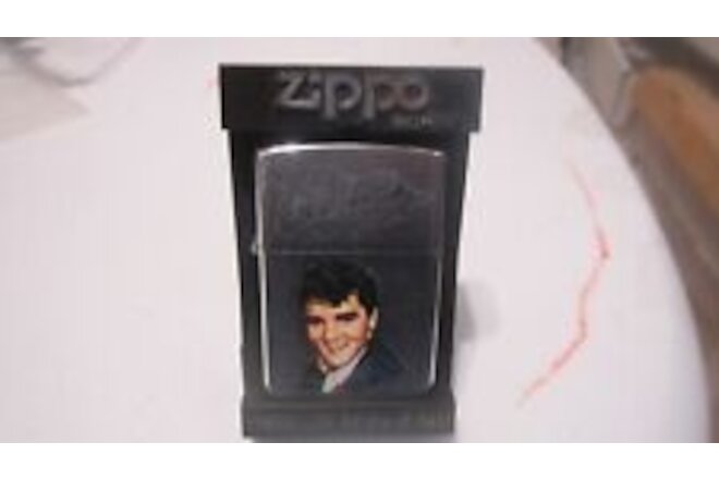 elvis presley 1987 zippo unused lighter still in original box and instructions