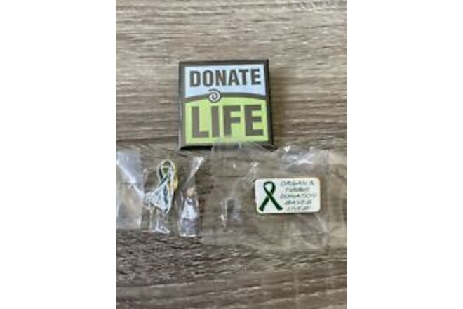 🔥Lot Of 3 • Donate Life • Organ & Tissue Donation Saves Lives Lapel Pin Ribbon