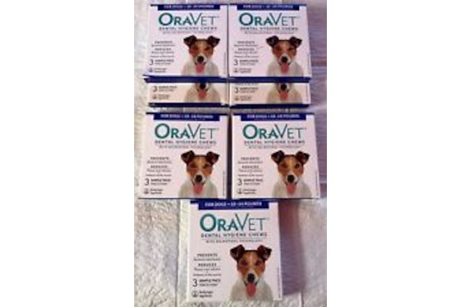 21 Oravet Dental Hygiene Chews, Dogs 10-24 Lbs, 7 Packs Of 3, EXP 08/09/2024