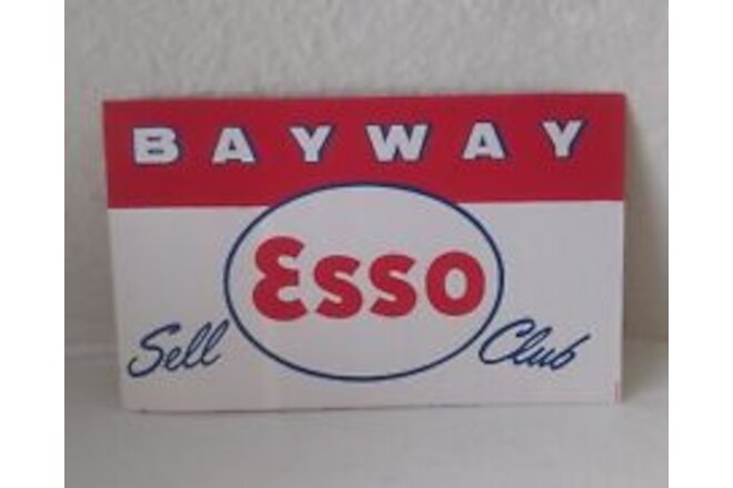 NOS Vintage Esso Oil Bayway Sell Club Screen Printed Sticker Mid Century Modern