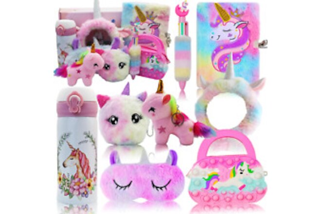 Unicorn Gifts for Girls Kids Toys Ages 6 7 8 9 10-12 Year Old,Plush Diary/Wat...