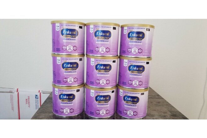 Enfamil Gentlease Milk-Based Infant Formula Powder 8 oz X 9 Ex 06/22 F Shipping