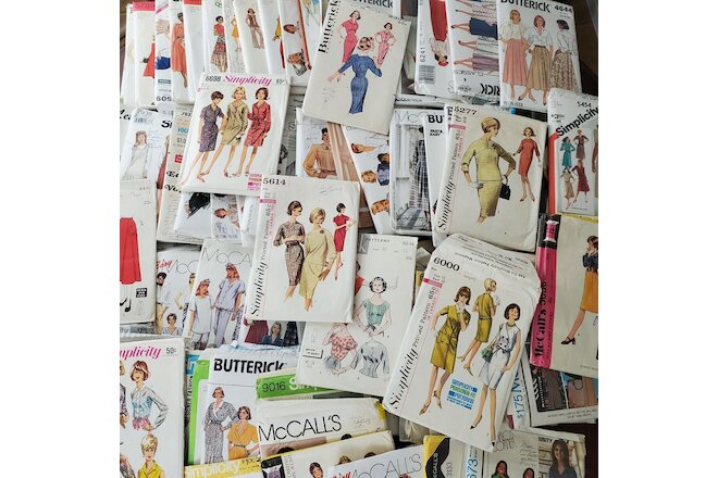 Lot of 104 Vintage Ladies Sewing Patterns 60s-90's VOGUE Simplicity McCalls