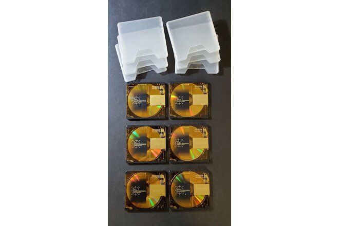 LOT OF SIX (6) SONY Mini-Discs 80-Minute *USED* PREMIUM “GOLD” MINT!!!  (BLANK)