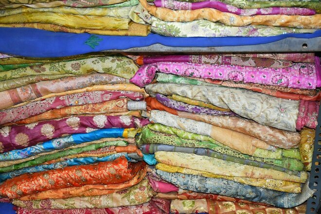 Lot of 10 Premium Vintage Silk Sari Fabric Craft Sari Multicolor Bohemian Gypsy